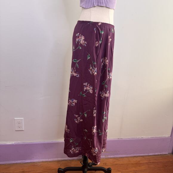 Vintage 90s Jones New York 100% Silk Floral Midi Skirt Button Front Indie Fairy - Picture 3 of 7